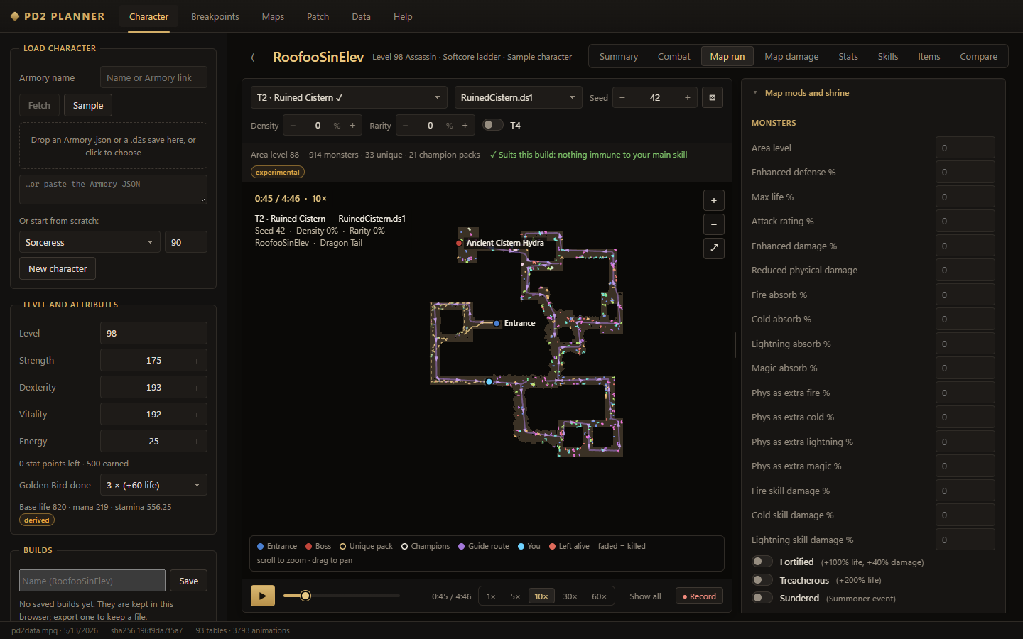 Map run tab